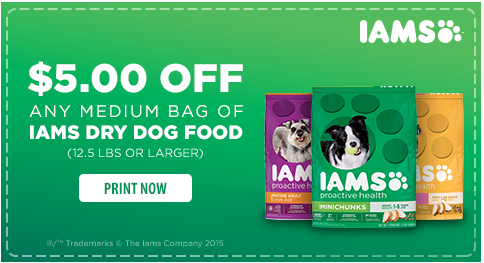 High Value $5/1 IAMS Dry Dog Food 