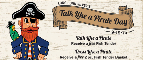 Long John Silver's Talk Like A Pirate Day