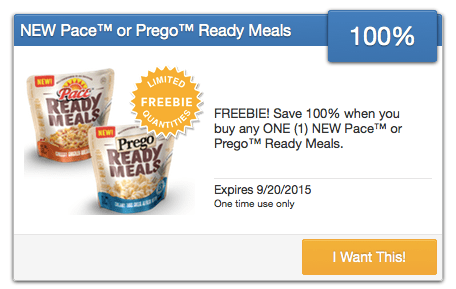 Free Pace or Prego Ready Meals