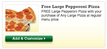 Papa John's Free Large Pepperoni Pizza offer