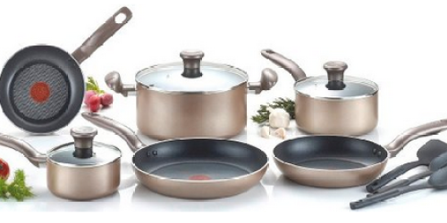 Amazon: T-fal Metallics Nonstick 12-Piece Cookware Set Only $58.99 Shipped – TODAY ONLY (Regularly $129.99)