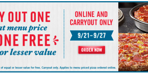 Domino’s: Buy 1 Pizza, Get 1 FREE (Carryout Only)