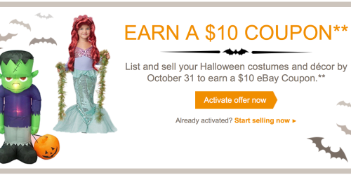 eBay.com: Sell Qualifying Halloween Costumes or Décor by October 31st & Earn $10 eBay Coupon