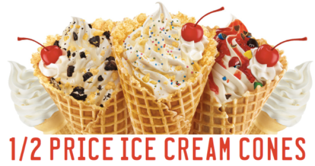 Sonic Drive-In 1/2 Price Ice Cream Cones