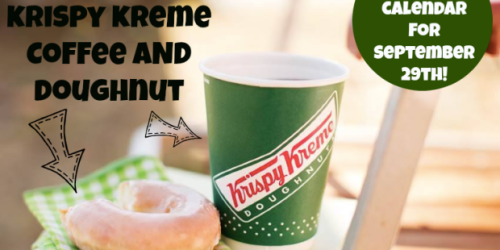 Krispy Kreme: FREE Coffee and FREE Doughnut on September 29th (No Purchase Required)