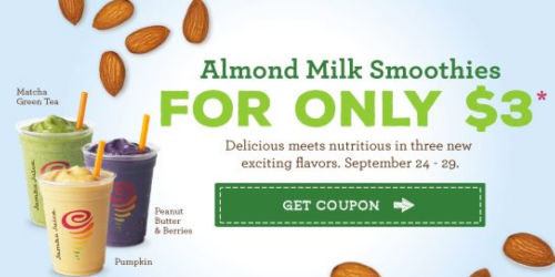 Jamba Juice: $3 Almond Milk Smoothies (Thru 9/29)