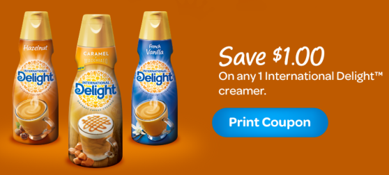 High Value $1/1 ANY International Delight Coffee Creamer Coupon (Play Game)