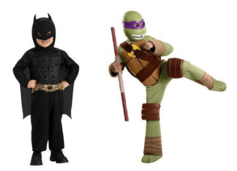 Batman and Teenage Mutant Ninja Turtles costumes