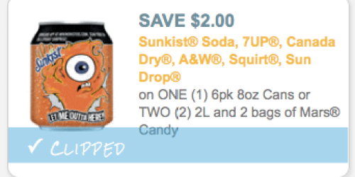 $2 Off Soda AND Mars Fun Size Candy Coupon = Two 7UP 2-Liters & Two Bags of Mars Chocolate Only $5.82