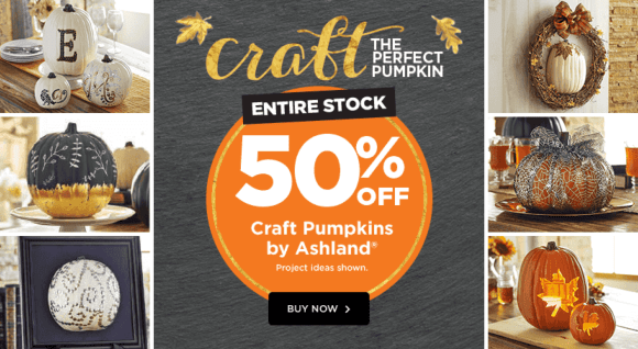 Michaels 50% off Pumpkins