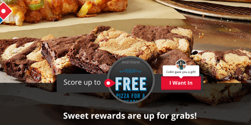 Domino’s: 50,000 Win Free 9-Piece Marbled Cookie Brownie w/ Menu Priced Pizza Purchase (Sign Up Now)