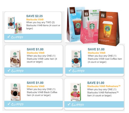 F-I-V-E Starbucks VIA Coupons (Reset!)