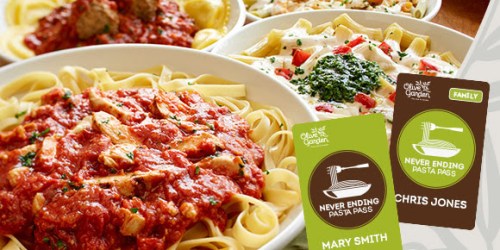 Olive Garden: 7-Week Never Ending Pasta Pass Promotion (Starting TODAY at 2PM EST)