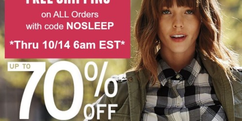 Aeropostale: Up to 70% Off Sitewide + FREE Shipping (Thru Tomorrrow Morning ONLY)