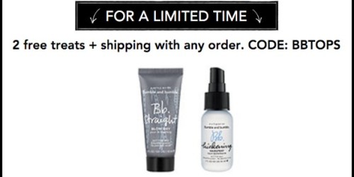 Bumble & Bumble: Score 2 FREE Deluxe Hair Product Samples + FREE Shipping with ANY Purchase