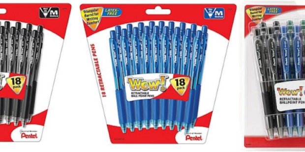 Staples.com: 18 Count Pack of Pentel WOW Retractable Ballpoint Pens ONLY $4 Shipped (Reg. $10.49)