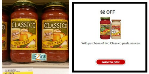 Target: Classico Pasta Sauce Jars Only 62¢ Each