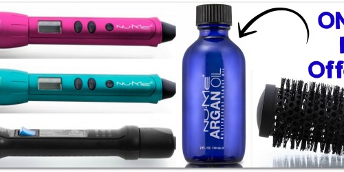 NuMe Curling Wand, Argan Oil, & Round Brush ONLY $39 Shipped