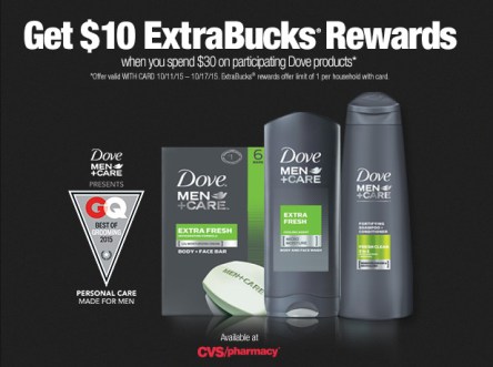 CVS $10 ExtraBucks Rewards w/ $30 Dove Purchase