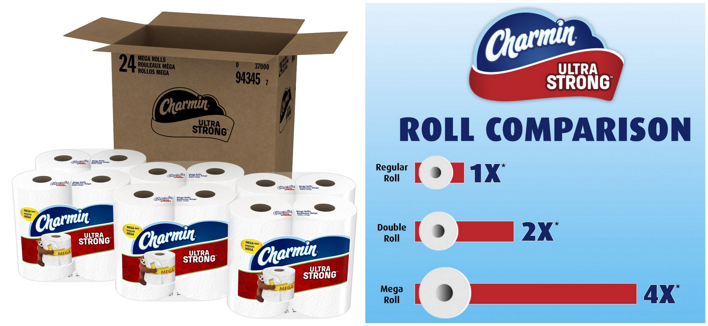Amazon: Charmin Ultra Strong Toilet Paper Mega Rolls 24-ct Only $19.51 ...
