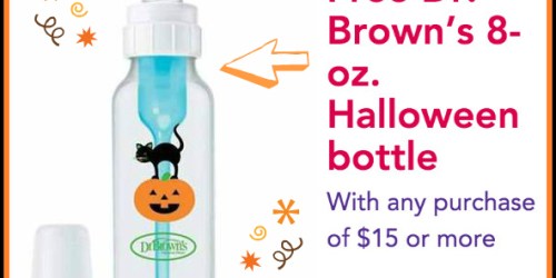 BabiesRUs & ToysRUs: FREE Dr. Brown’s Halloween Bottle with ANY $15 Purchase Coupon + More