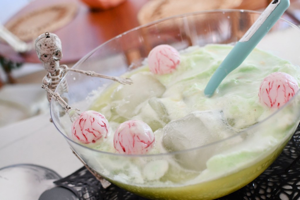 halloween green punch with lime sherbet