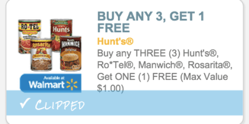Buy 3 Get 1 FREE Hunt’s, Ro-Tel, Manwich or Rosarita Coupon = Tomato Sauce Only 22¢ at Target + More