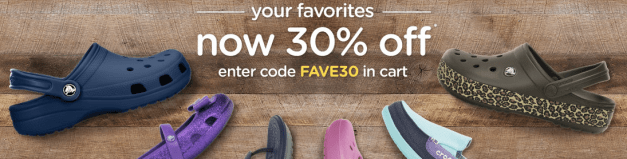 Crocs.com 30% off Favorites sale
