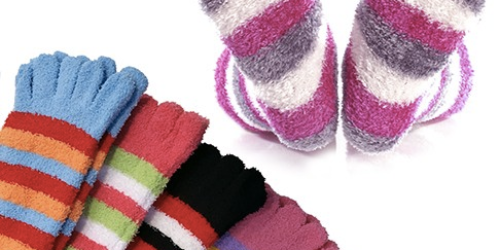 4 Pairs of Women’s Fuzzy Stripe Toe Socks Only $5 Shipped (Awesome Stocking Stuffer Idea!)