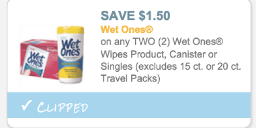 High Value $1.50/2 Wet Ones Wipes Coupon = Only $1.25 at Walgreens