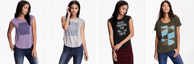 Old Navy Women's Cap-Sleeve Graphic Tees 