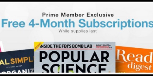Amazon Prime Members: Three FREE 4-Month Magazine Subscriptions (All You, Real Simple & More)
