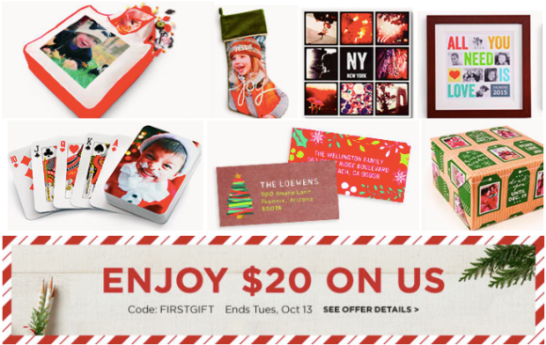 *HOT* Shutterfly: $20 Off ANY $20+ Order