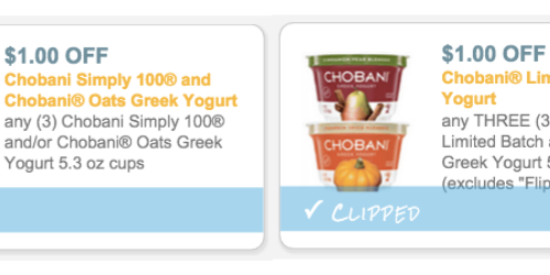 TWO New $1/3 Chobani Yogurt Coupons  = Single Cups Only 29¢ Each at Target