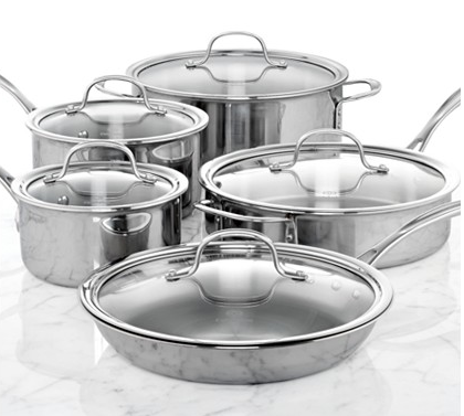 Calphalon Tri-Ply Stainless Steel 10 Piece Cookware Set