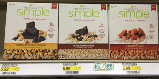 Target: ZonePerfect Perfectly Simple Bars 5-Count Box Only $1.99 (Just 40¢ Per Bar)