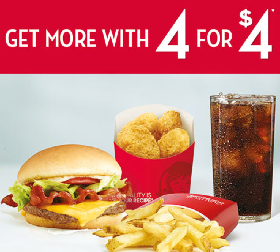 Wendy's $4 Meal Bundle: Includes Jr. Bacon Cheeseburger ...
