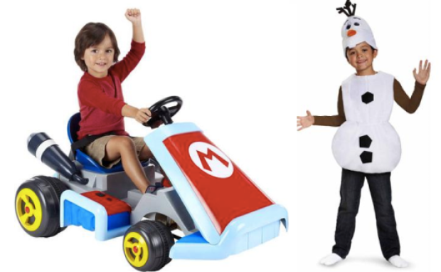 Super Mario Kart Deluxe Ride On Vehicle and Olaf Halloween Costume
