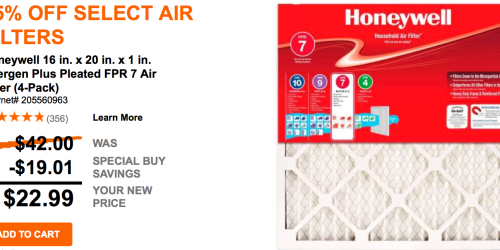 Home Depot: 45% Off Honeywell Allergen Plus Air Filters + Free Shipping (ONLY $5.75 Per Filter)