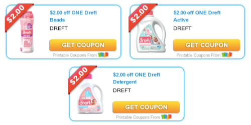 THREE $2/1 Dreft Product Coupons (+ Nice Deal on Dreft Beads for Harris Teeter Shoppers)