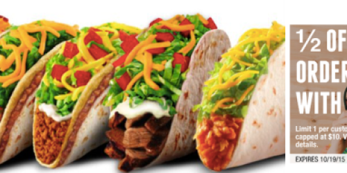 Taco Bell: 50% Off Entire Mobile App Order