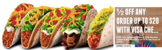 Taco Bell 50% Off Discount Offer