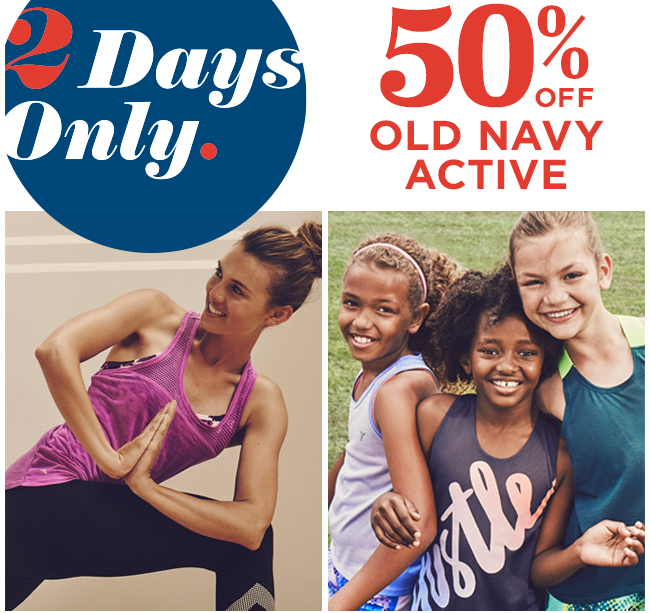 Old Navy: 50% Off Active Wear for the Whole Family • Hip2Save