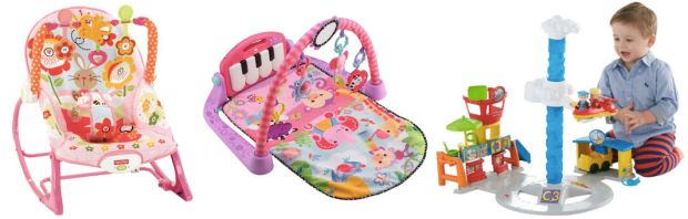 Amazon: Nice Buys on Fisher-Price Rocker, Kick &amp; Play Piano Gym and Little People Airport