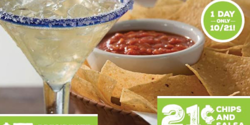 Chili’s: 21¢ Chips & Salsa AND $5 Margaritas (Today Only)