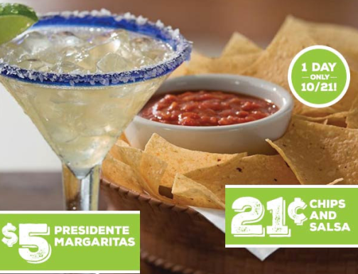 Chili's: 21¢ Chips &amp; Salsa AND $5 Margaritas (Today Only)