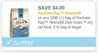 Rachael Ray Nutrish Zero Grain Dry Cat Food coupon