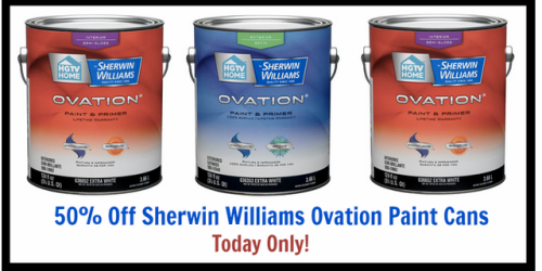 Lowe’s: 50% Off Sherwin Williams Ovation Paint Cans (TODAY ONLY)