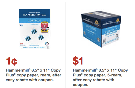 Staples Hammermill Copy Plus Paper Rebate offers. 