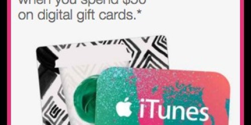 Target.com: FREE $5 Target Gift Card w/ $50 eGift Card Purchase (iTunes, Olive Garden, Fandango & More)